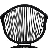 NNEVL 3 Piece Bistro Set PVC Rattan Black