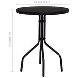 NNEVL 3 Piece Bistro Set PVC Rattan Black