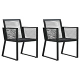 NNEVL Garden Chairs 2 pcs Black PVC Rattan