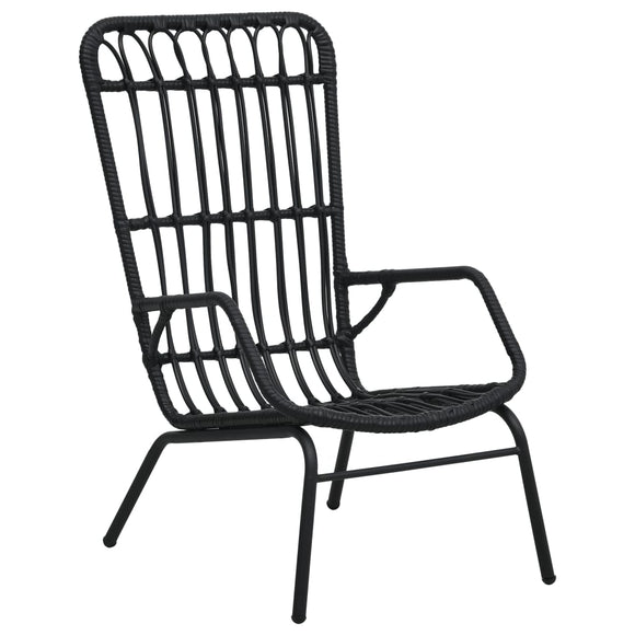 NNEVL Garden Chair Poly Rattan Black