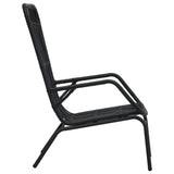 NNEVL Garden Chair Poly Rattan Black