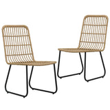 NNEVL Garden Chairs 2 pcs Poly Rattan Oak