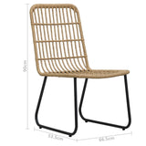 NNEVL Garden Chairs 2 pcs Poly Rattan Oak