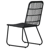 NNEVL Garden Chairs 2 pcs Poly Rattan Black