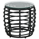 NNEVL 3 Piece Bistro Set Poly Rattan Black