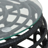 NNEVL 3 Piece Bistro Set Poly Rattan Black