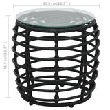 NNEVL 3 Piece Bistro Set Poly Rattan Black