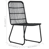 NNEVL 3 Piece Bistro Set Poly Rattan Black