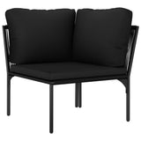NNEVL 6 Piece Garden Lounge Set with Cushions Black PVC