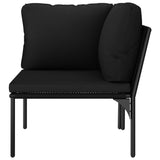 NNEVL 6 Piece Garden Lounge Set with Cushions Black PVC