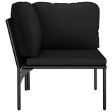 NNEVL 6 Piece Garden Lounge Set with Cushions Black PVC