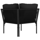 NNEVL 6 Piece Garden Lounge Set with Cushions Black PVC