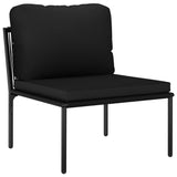 NNEVL 6 Piece Garden Lounge Set with Cushions Black PVC