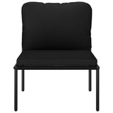 NNEVL 6 Piece Garden Lounge Set with Cushions Black PVC
