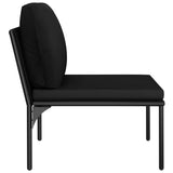 NNEVL 3 Piece Garden Lounge Set with Cushions Black PVC