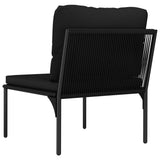 NNEVL 3 Piece Garden Lounge Set with Cushions Black PVC