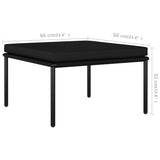 NNEVL 3 Piece Garden Lounge Set with Cushions Black PVC