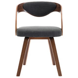 NNEVL Dining Chairs 4 pcs Dark Grey Bent Wood and Fabric