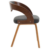 NNEVL Dining Chairs 6 pcs Dark Grey Bent Wood and Fabric