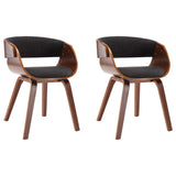 NNEVL Dining Chairs 2 pcs Grey Bent Wood and Fabric