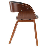 NNEVL Dining Chairs 2 pcs Grey Bent Wood and Fabric
