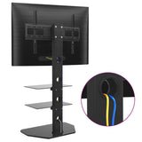 NNEVL Swivel TV Floor Stand Mount VESA 600x400 mm with 2 Shelves