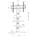 NNEVL Swivel TV Floor Stand Mount VESA 600x400 mm with 2 Shelves