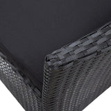 NNEVL 5 Piece Outdoor Dining Set Poly Rattan Black