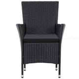 NNEVL Garden Chairs 2 pcs Black Poly Rattan