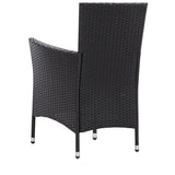 NNEVL Garden Chairs 2 pcs Black Poly Rattan