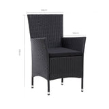 NNEVL Garden Chairs 2 pcs Black Poly Rattan