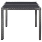 NNEVL 7 Piece Outdoor Dining Set Poly Rattan Grey