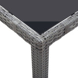 NNEVL 7 Piece Outdoor Dining Set Poly Rattan Grey