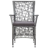 NNEVL 7 Piece Outdoor Dining Set Poly Rattan Grey