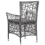 NNEVL 7 Piece Outdoor Dining Set Poly Rattan Grey