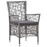 NNEVL Outdoor Chairs 2 pcs with Cushions Poly Rattan Grey