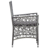 NNEVL Outdoor Chairs 2 pcs with Cushions Poly Rattan Grey