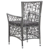 NNEVL Outdoor Chairs 2 pcs with Cushions Poly Rattan Grey