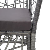 NNEVL Outdoor Chairs 2 pcs with Cushions Poly Rattan Grey