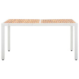 NNEVL 7 Piece Outdoor Dining Set Poly Rattan White