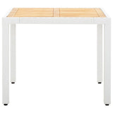 NNEVL 5 Piece Outdoor Dining Set Poly Rattan White