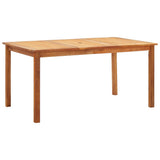 NNEVL 7 Piece Dining Set Poly Rattan and Solid Acacia Wood Grey