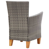 NNEVL 7 Piece Dining Set Poly Rattan and Solid Acacia Wood Grey