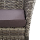 NNEVL Garden Chairs 2 pcs with Cushions Poly Rattan Grey