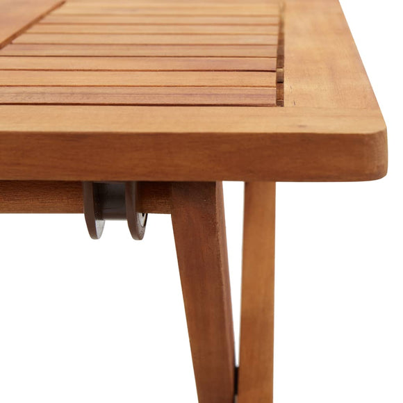 NNEVL Folding Garden Coffee Table 40x40x40 cm Solid Acacia Wood