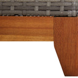 NNEVL Sun Lounger Poly Rattan and Solid Acacia Wood Grey