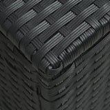NNEVL 2-Person Sun Lounger with Canopy Poly Rattan Black