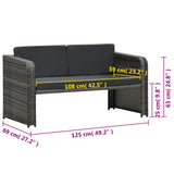 NNEVL 4 Piece Garden Lounge Set with Cushions Poly Rattan Anthracite