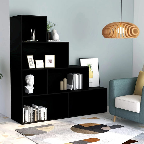 NNEVL Book Cabinet/Room Divider Black 155x24x160 cm Chipboard