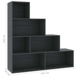 NNEVL Book Cabinet/Room Divider Grey 155x24x160 cm Chipboard